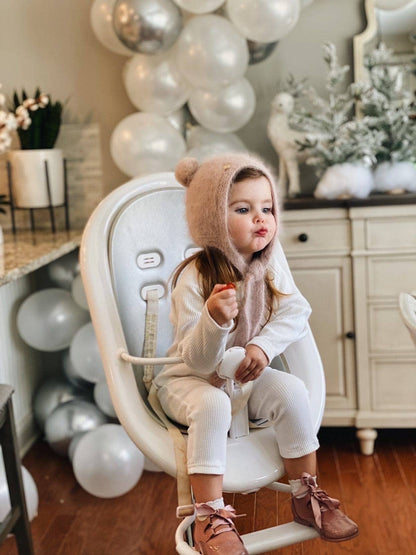 Petite Maison Kids - Dusty Pink Cashmere Teddy Hat: Small (0-12 M)
