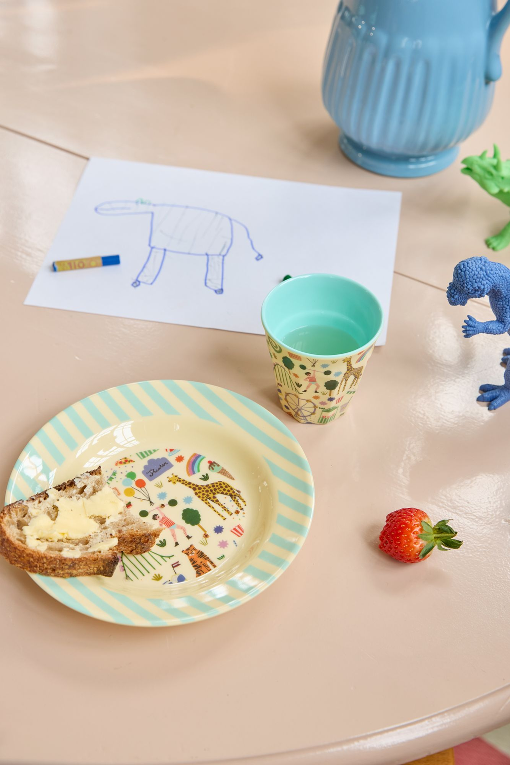 RicebyRice - Kids Melamine Cup - Small - Fun Fair Mint Print - 5.4oz : Fun Fair Mint