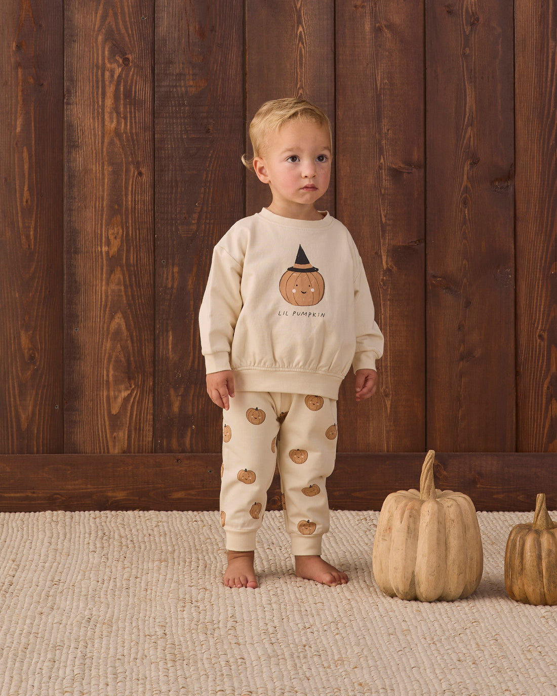 Quincy Mae Relaxed Fleece Sweatpant - Pumpkins - official product image 2