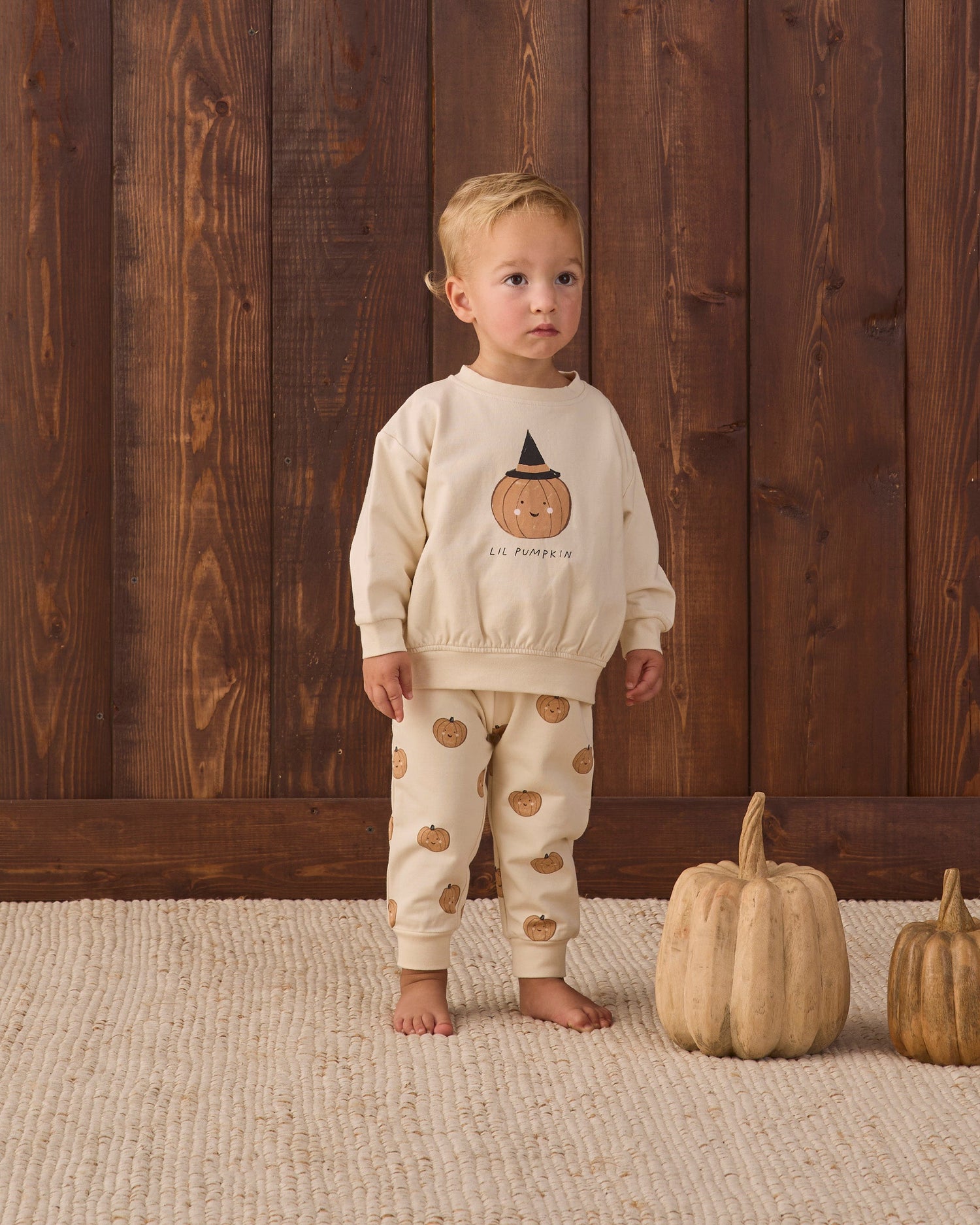 Quincy Mae Relaxed Fleece Sweatpant - Pumpkins - official product image 2