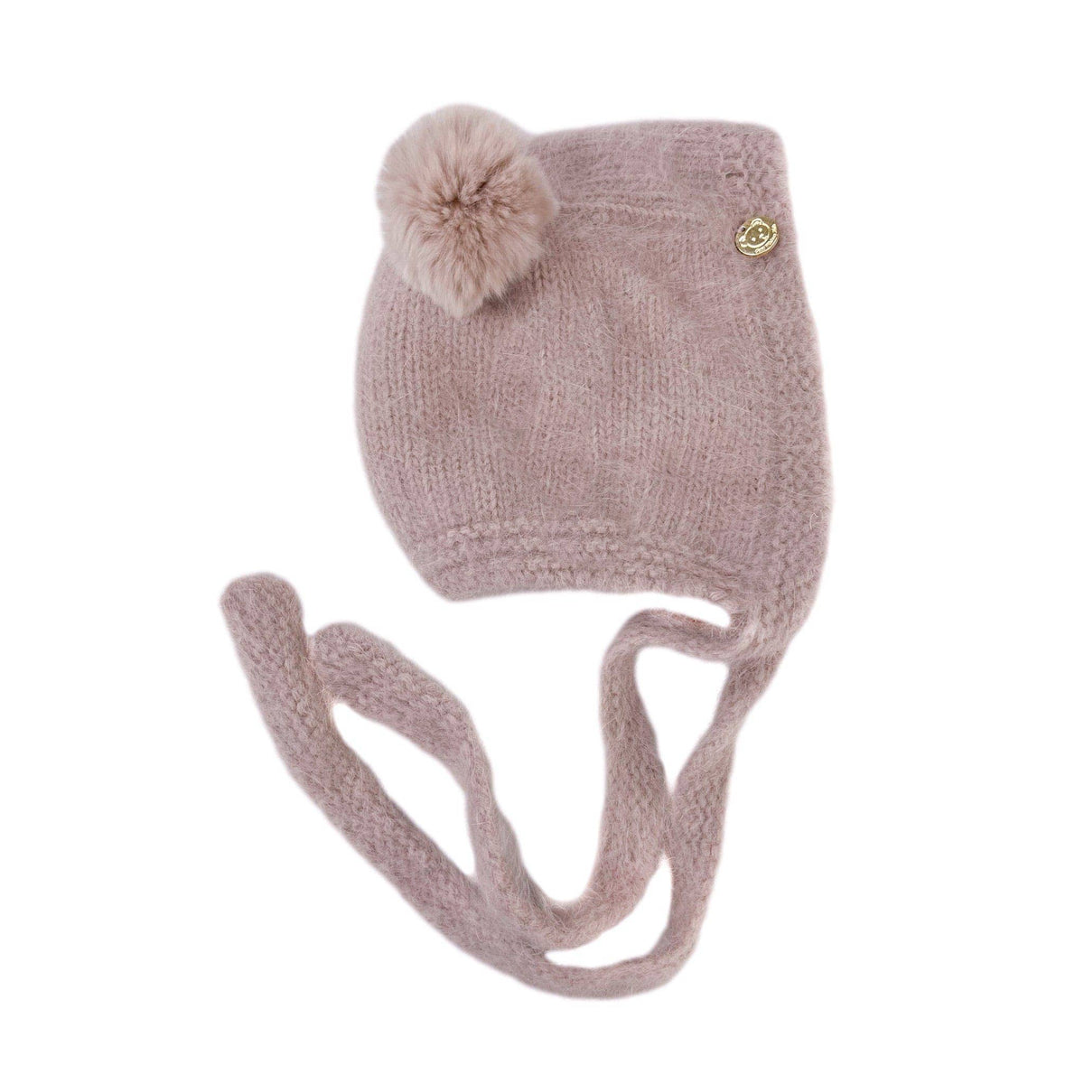 Petite Maison Kids - Dusty Pink Cashmere Teddy Hat: Small (0-12 M)