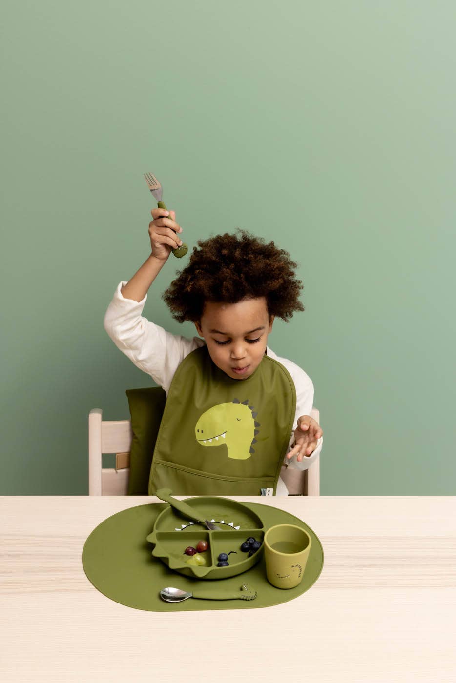 Trixie Baby - Trixie Silicone Cutlery Set, 3-Pack | Baby Toddler Utensils: Mr. Shark