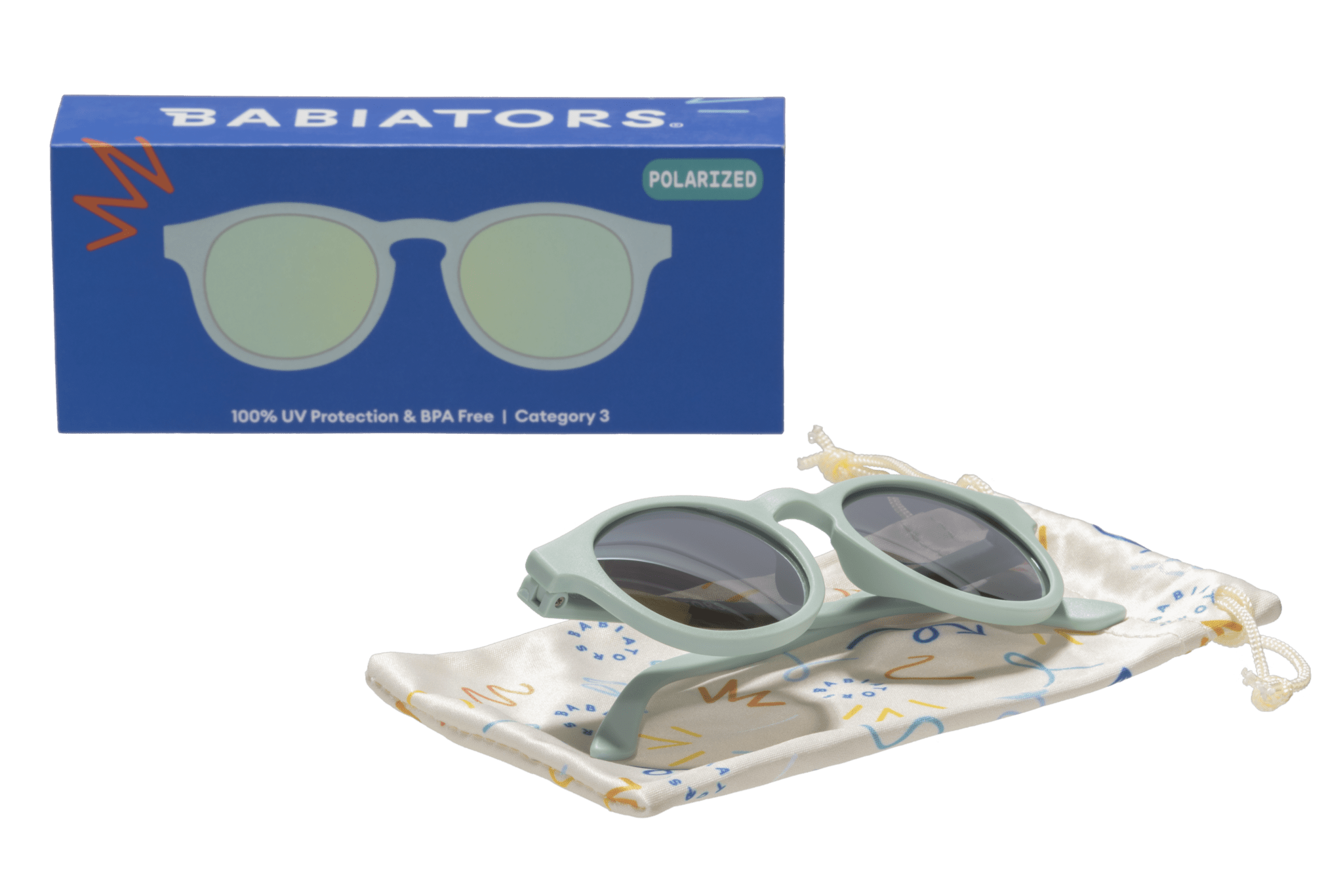 Babiators - Seafoam Blue Polarized Keyhole Sunglasses with Mirrored Lens Babiators
