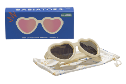 Babiators - Sweet Cream Polarized Heart Sunglasses with Mirrored Lens: Ages 3 - 5 Babiators