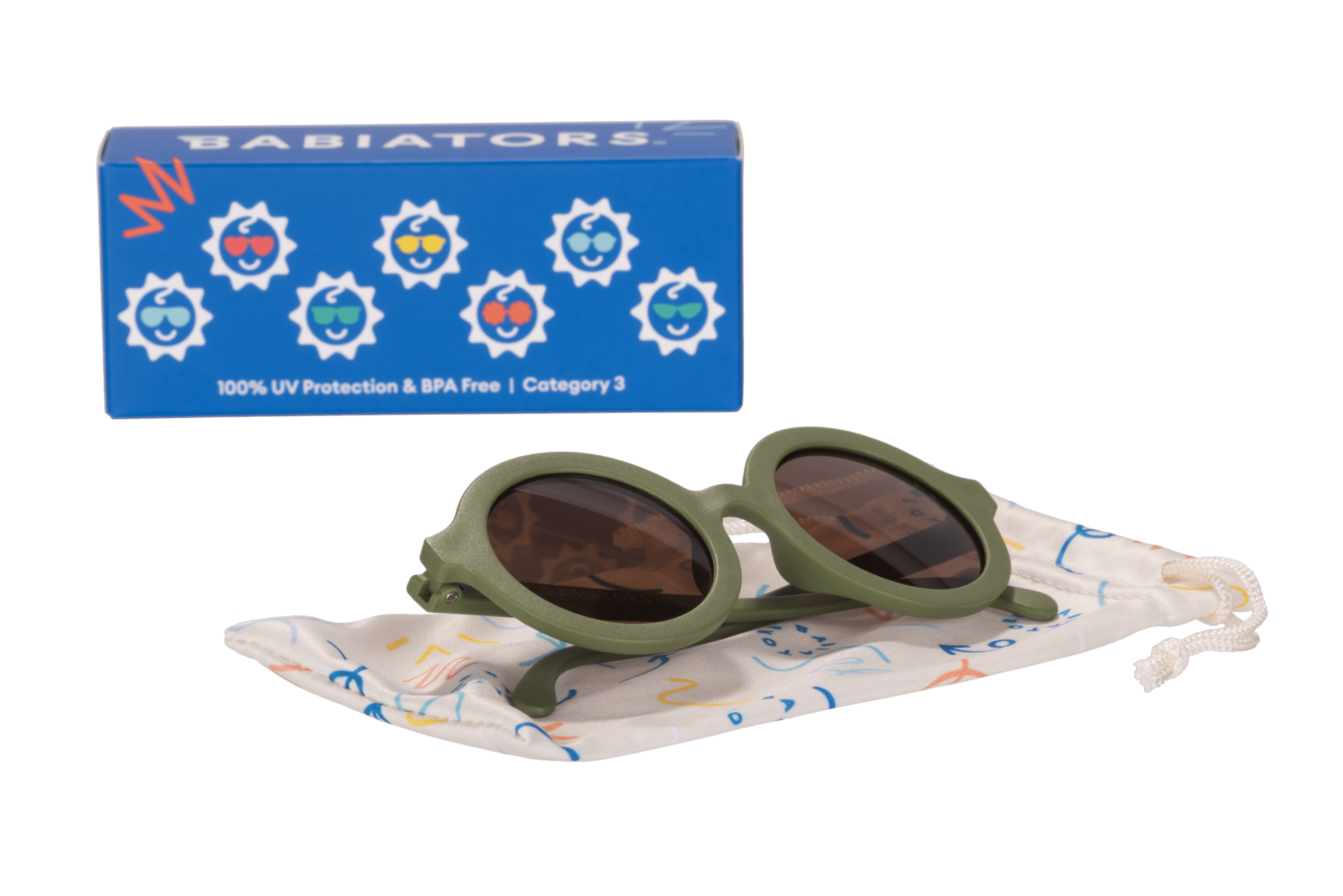 Babiators - Wild Moss Euro Round Kids Sunglasses with Amber Lens Babiators