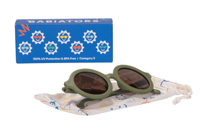 Babiators - Wild Moss Euro Round Kids Sunglasses with Amber Lens Babiators