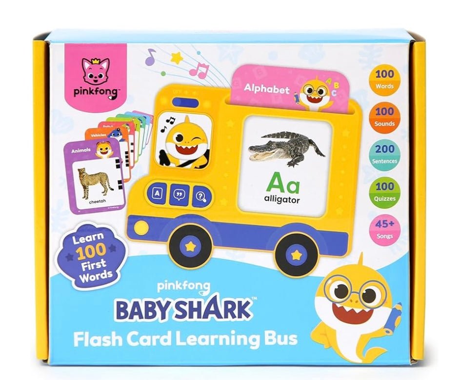 Baby Shark Flash Card Learning BusㅣBaby Shark ToysㅣInteractive Learning Toys for ToddlersㅣLearning & Education Toys