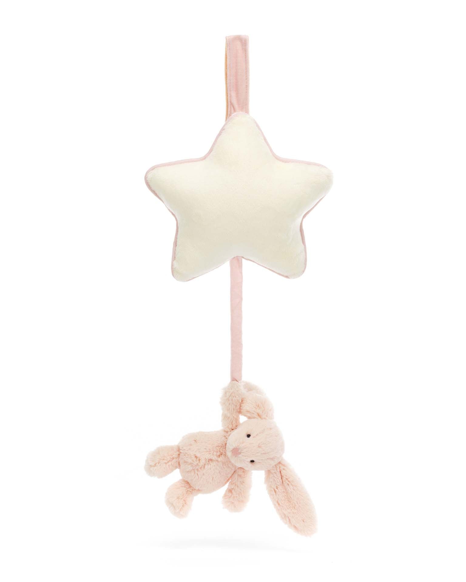 bashful blush bunny muscial pull jellycat - enjoykidsus