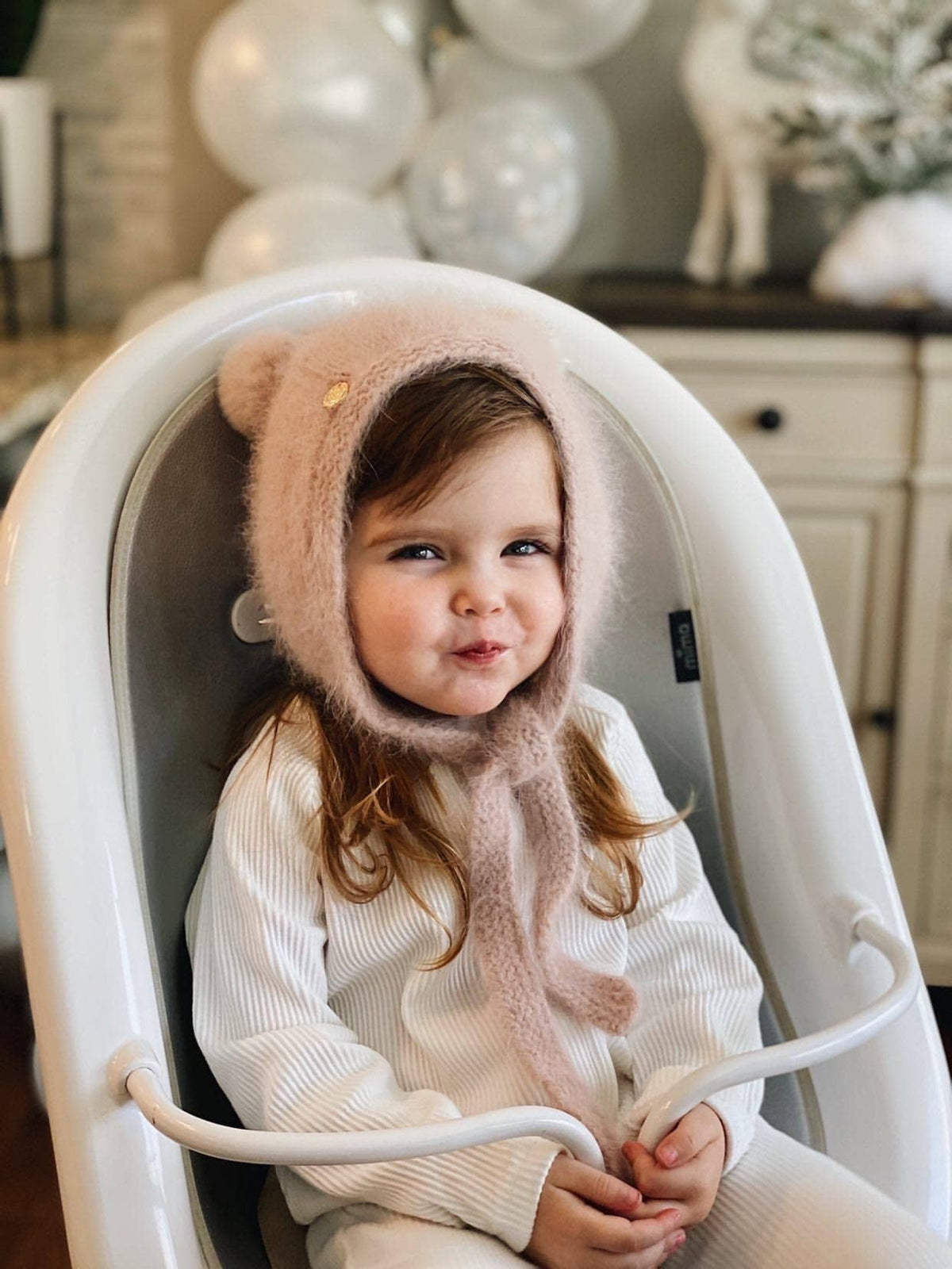 Petite Maison Kids - Dusty Pink Cashmere Teddy Hat: Small (0-12 M)