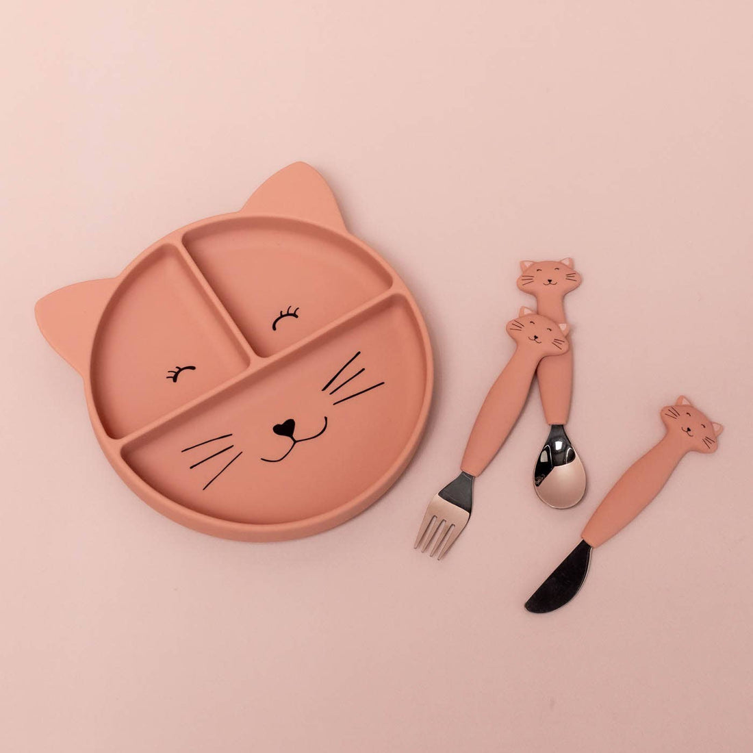 Trixie Baby - Trixie Silicone Cutlery Set, 3-Pack | Baby Toddler Utensils: Mr. Shark