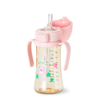 onzenna (Grosmimi and Cha&amp;Mom) - Grosmimi PPSU Straw Cup with Flip Top - 10oz (12 Months+) Stage 2 Straw: Cherry Peach