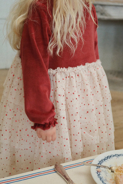 BELIS VELVET DRESS - RED DAHLIA Konges Sløjd - enjoykidsus