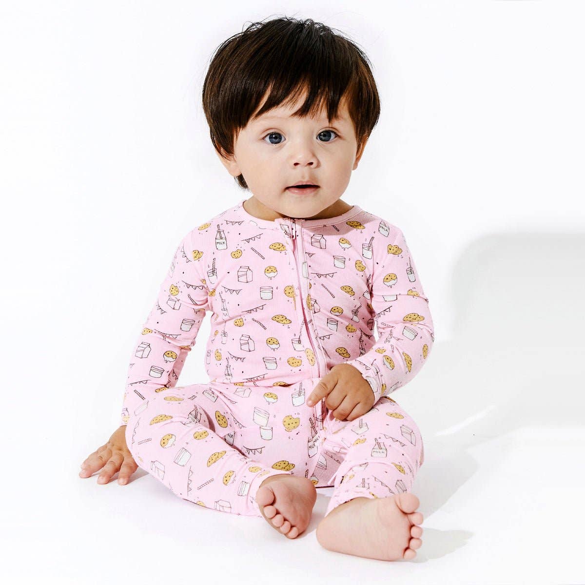 Bellabu Bear - Milk and Cookies Pink Bamboo Convertible Footie Bellabu Bear - enjoykidsus