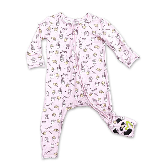 Bellabu Bear - Milk and Cookies Pink Bamboo Convertible Footie Bellabu Bear - enjoykidsus