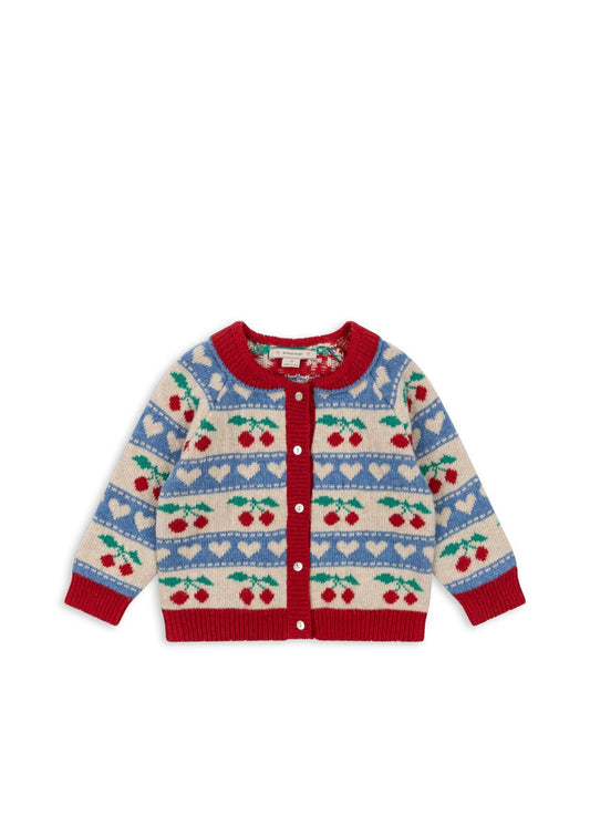 BELOU KNIT CARDIGAN - CHERRY STRIPE Konges Sløjd - enjoykidsus