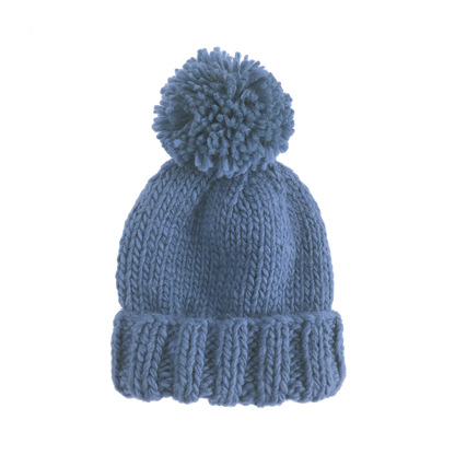 The Blueberry Hill Classic Pom Hat - Blue Boy Beanie