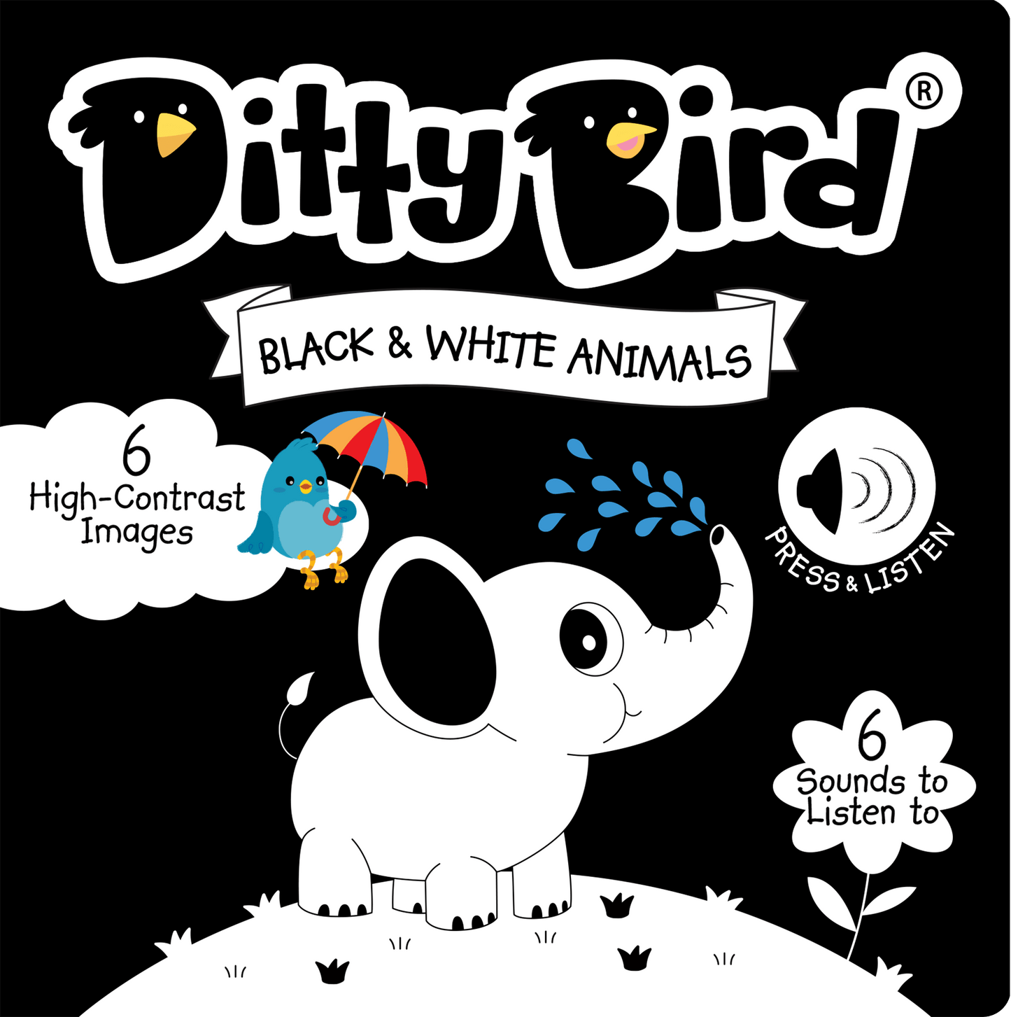 Black and White Sounds book Ditty Bird - enjoykidsus