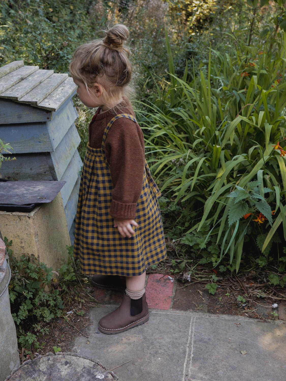 Blueberry Gingham Tribe Skirt Organic Zoo - enjoykidsus