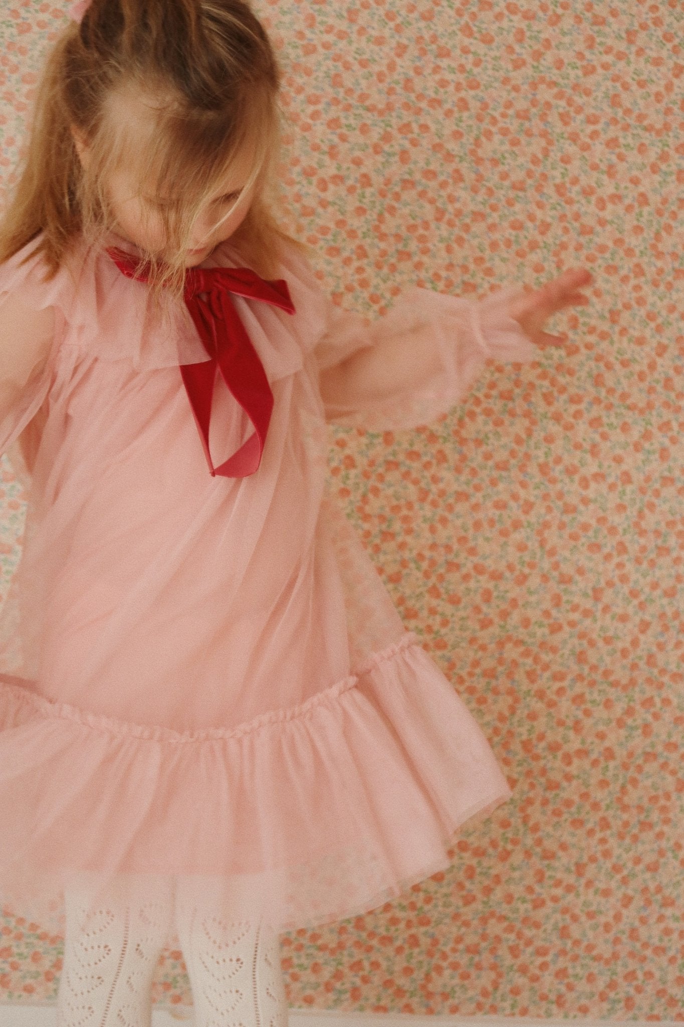 BOW DRESS - mellow rose Konges Sløjd - enjoykidsus