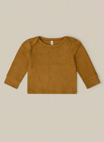 Brown Ribbed Long Sleeve Top Organic Zoo - enjoykidsus