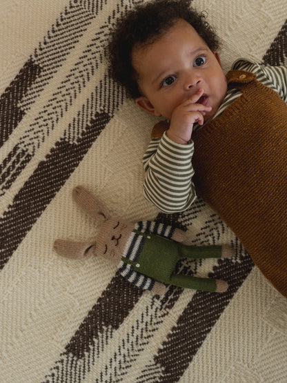 Organic Zoo Bunny Soft Toy - Olive Overalls image 2
