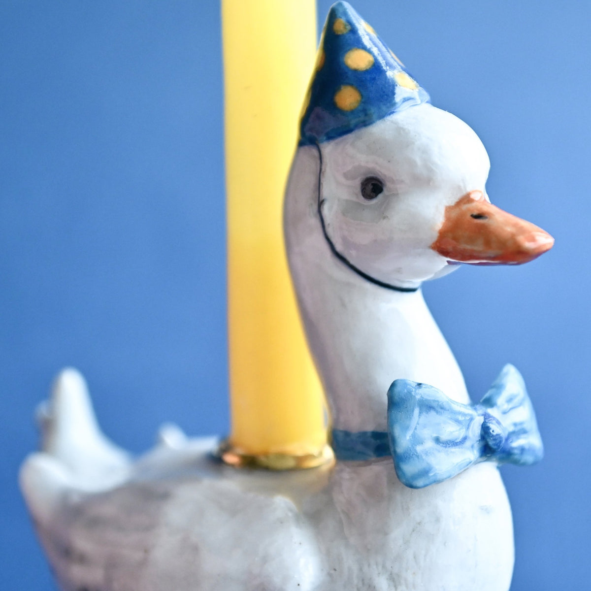 Camp Hollow Blue Goose Birthday Candle Holder | Porcelain Cake Topper Camp Hollow