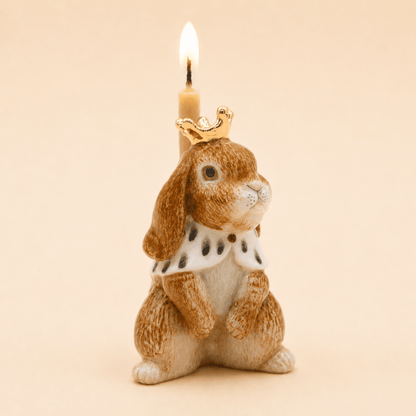 Camp Hollow Highness Hare Birthday Candle Holder | Porcelain Cake Topper Camp Hollow