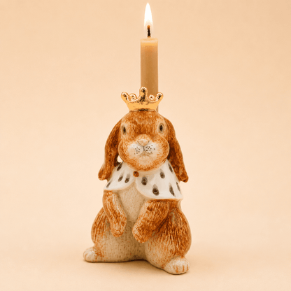 Camp Hollow Highness Hare Birthday Candle Holder | Porcelain Cake Topper Camp Hollow