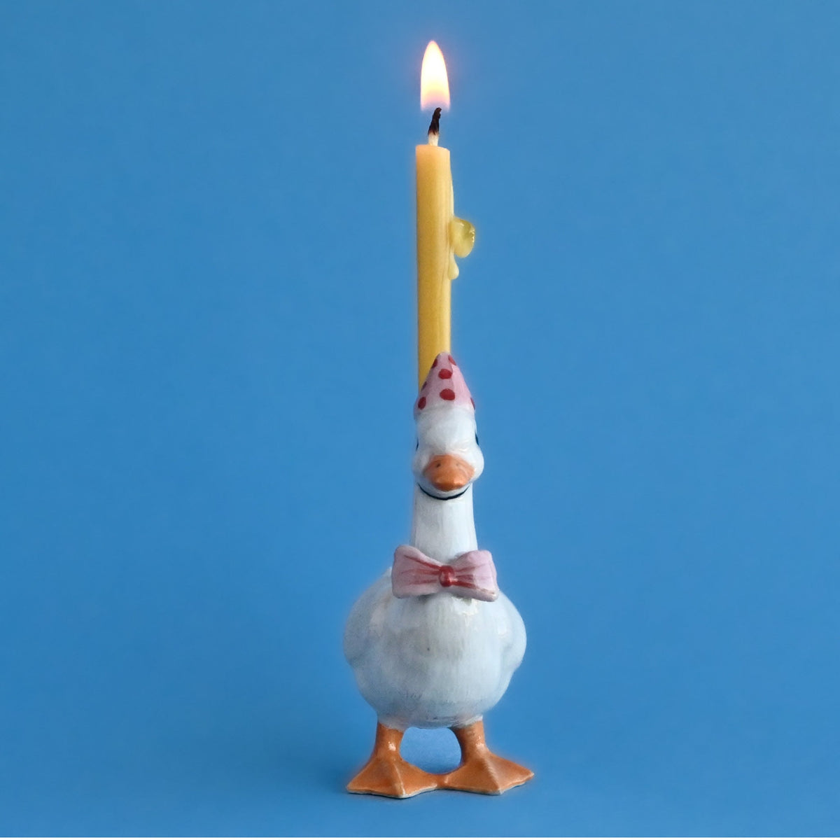 Camp Hollow Pink Goose Birthday Candle Holder | Porcelain Cake Topper Camp Hollow