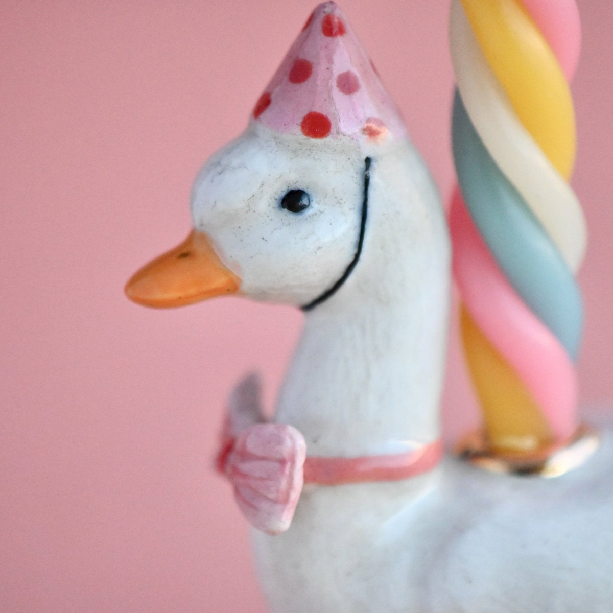 Camp Hollow Pink Goose Birthday Candle Holder | Porcelain Cake Topper Camp Hollow
