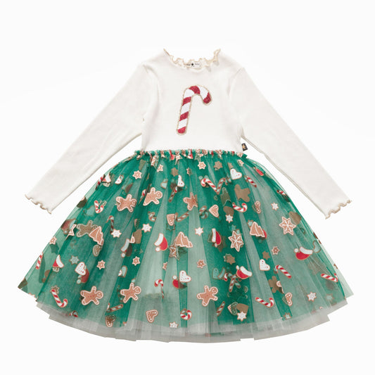 Candy Cane Tutu Dress - Green Petite Hailey - enjoykidsus