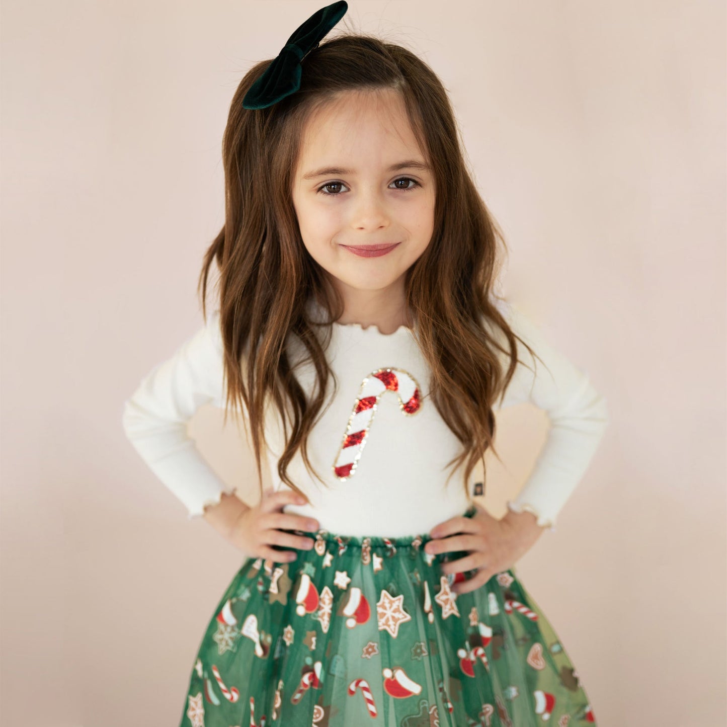 Candy Cane Tutu Dress - Green Petite Hailey - enjoykidsus