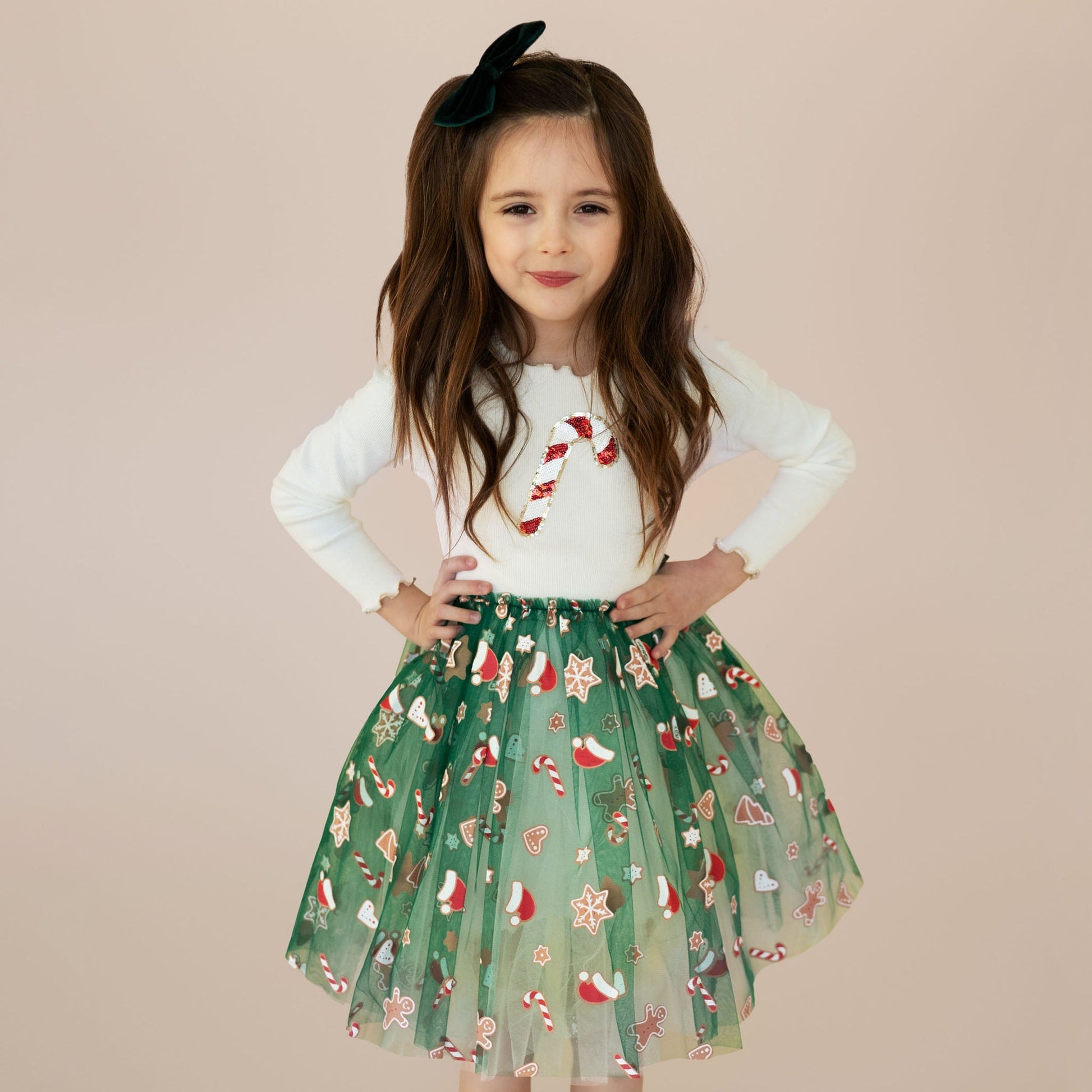 Candy Cane Tutu Dress - Green Petite Hailey - enjoykidsus