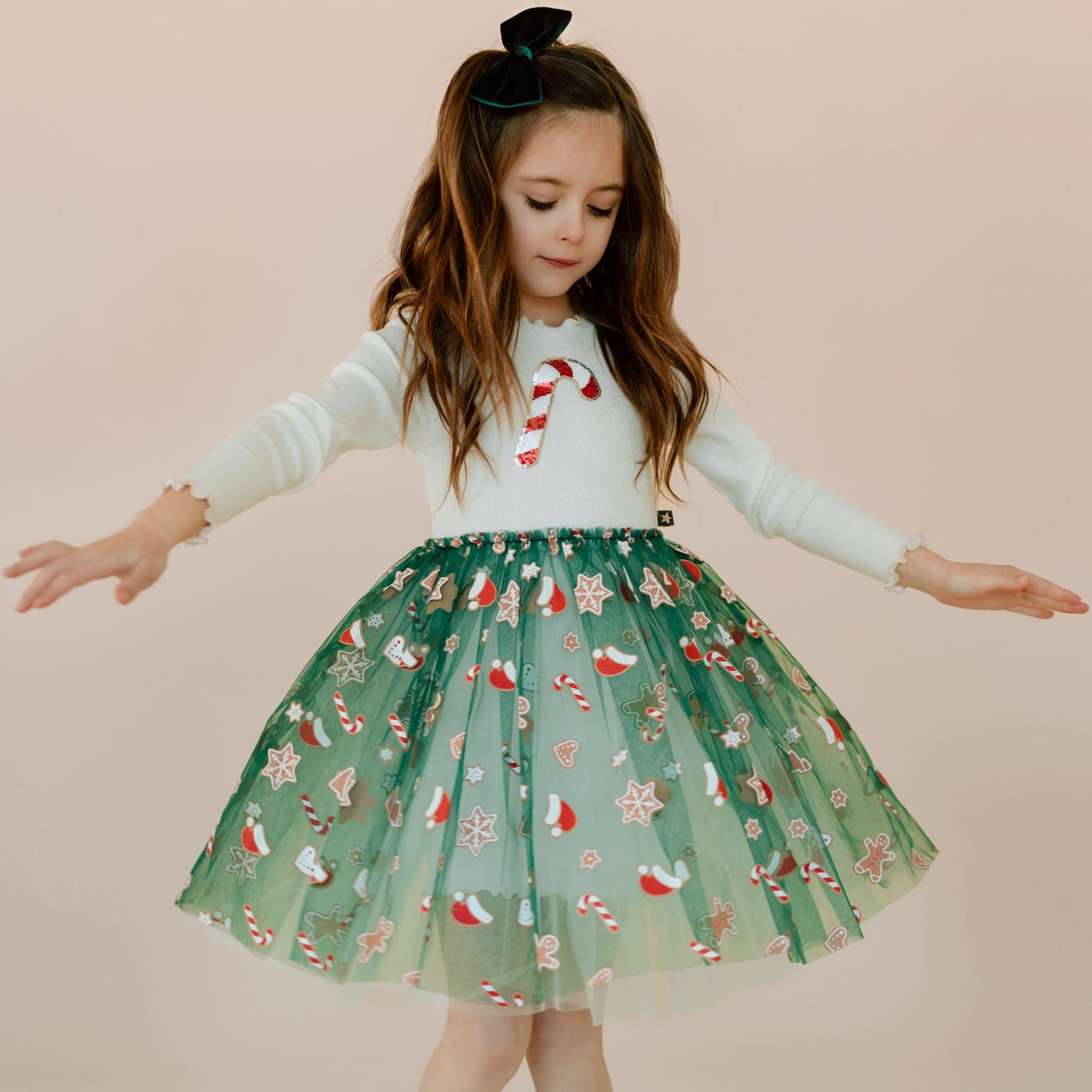 Candy Cane Tutu Dress - Green Petite Hailey - enjoykidsus