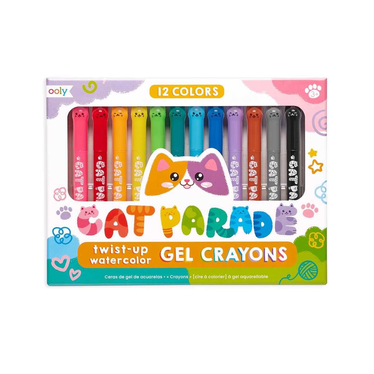 Cat Parade Gel Crayons - Set of 12 OOLY - enjoykidsus