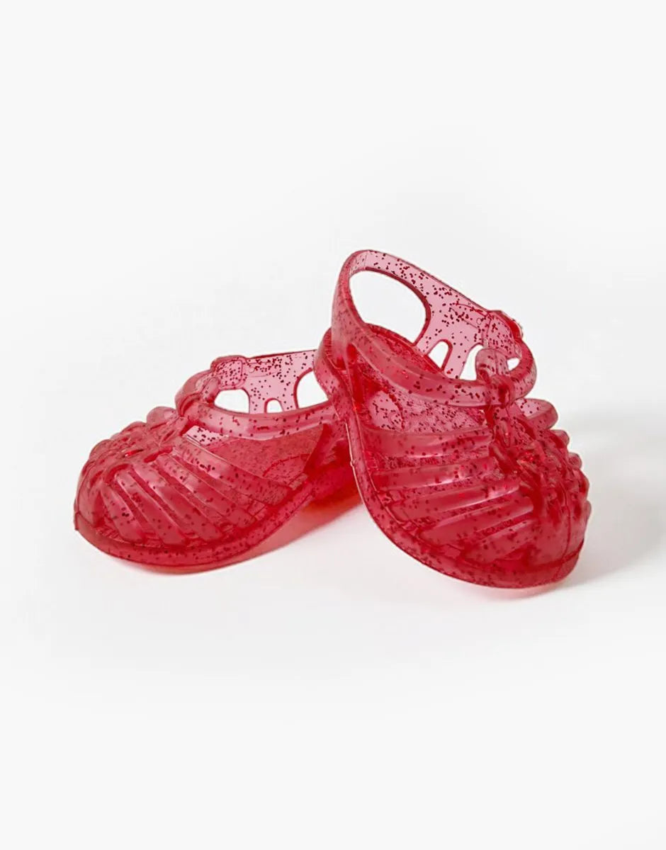 Minikane Sun Doll Beach Sandals in Glitter Cherry Red