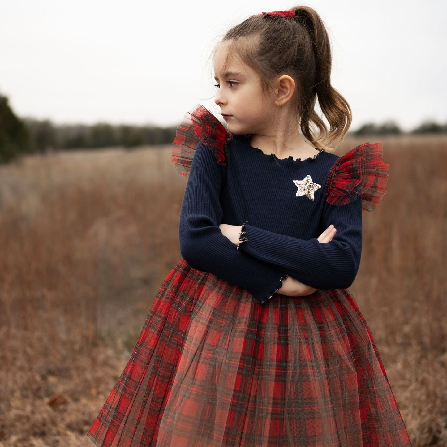 Checker Frill Tutu Dress Petite Hailey - enjoykidsus