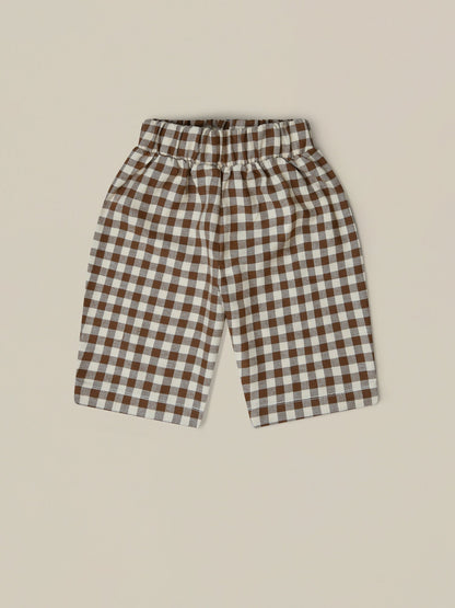 Chestnut Gingham Traveller Pants Organic Zoo - enjoykidsus