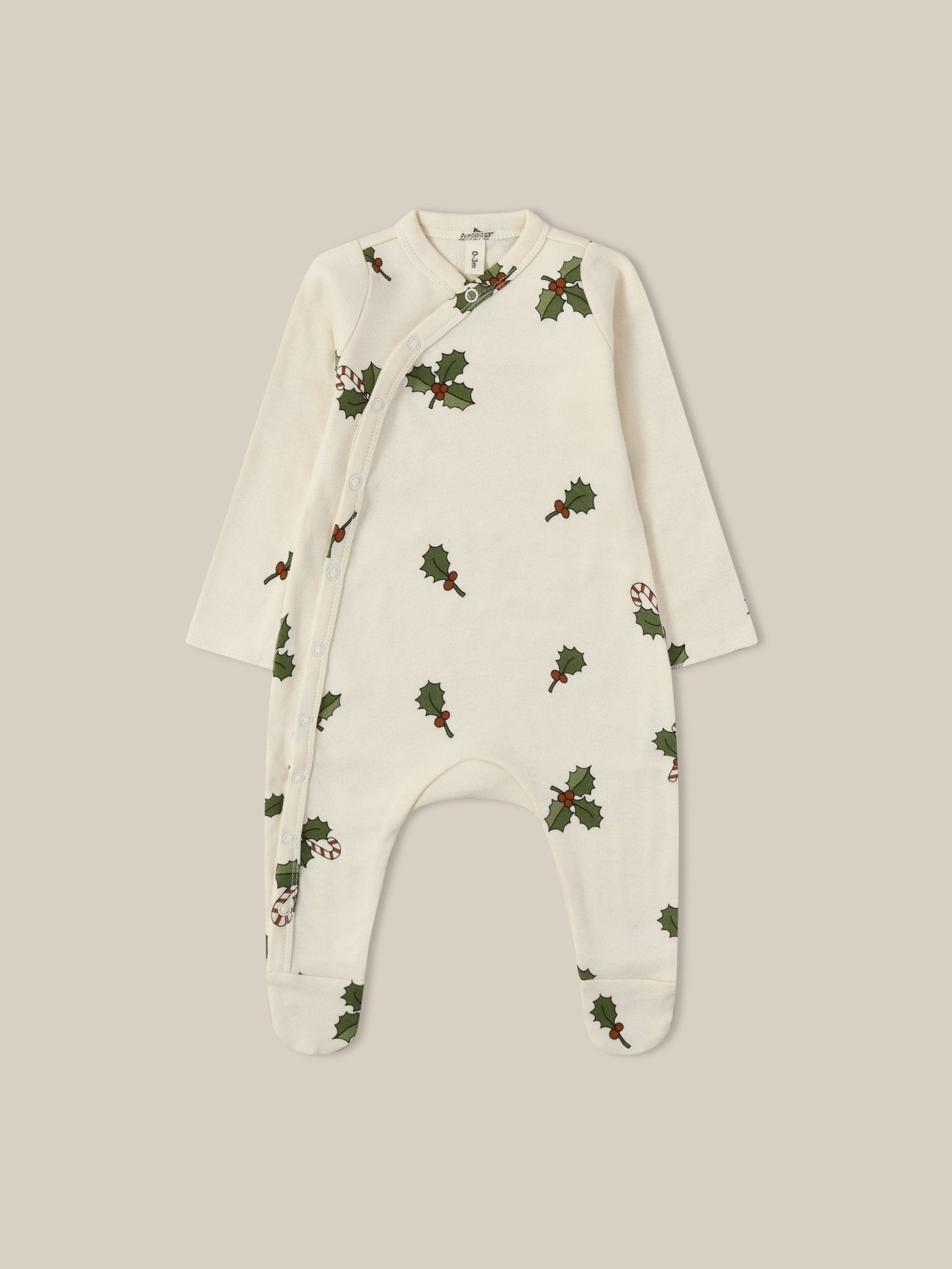 Christmas Holly Footed Suit Organic Zoo - enjoykidsus