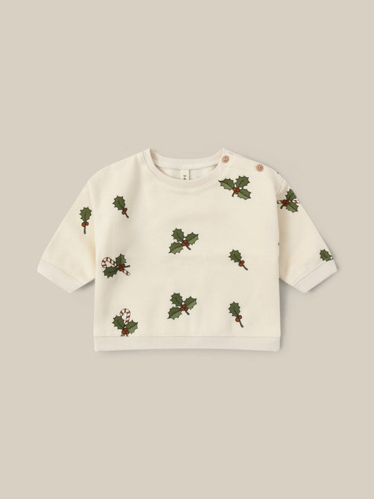 Christmas Holly Sweatshirt Organic Zoo - enjoykidsus