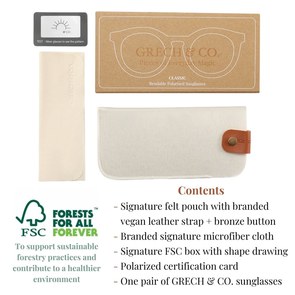 CLASSIC: BENDABLE &amp; POLARIZED SUNGLASSES | FERN PLAID Grech &amp; Co