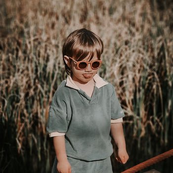 Classic | Sustainable Sunglasses | Plant - Based Bendable Polarized - Sunset Gingham GRECH &amp; CO.