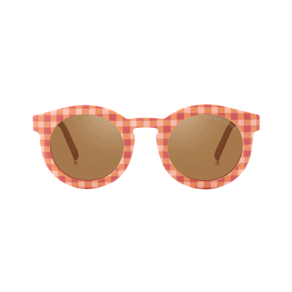 Classic | Sustainable Sunglasses | Plant - Based Bendable Polarized - Sunset Gingham GRECH &amp; CO.