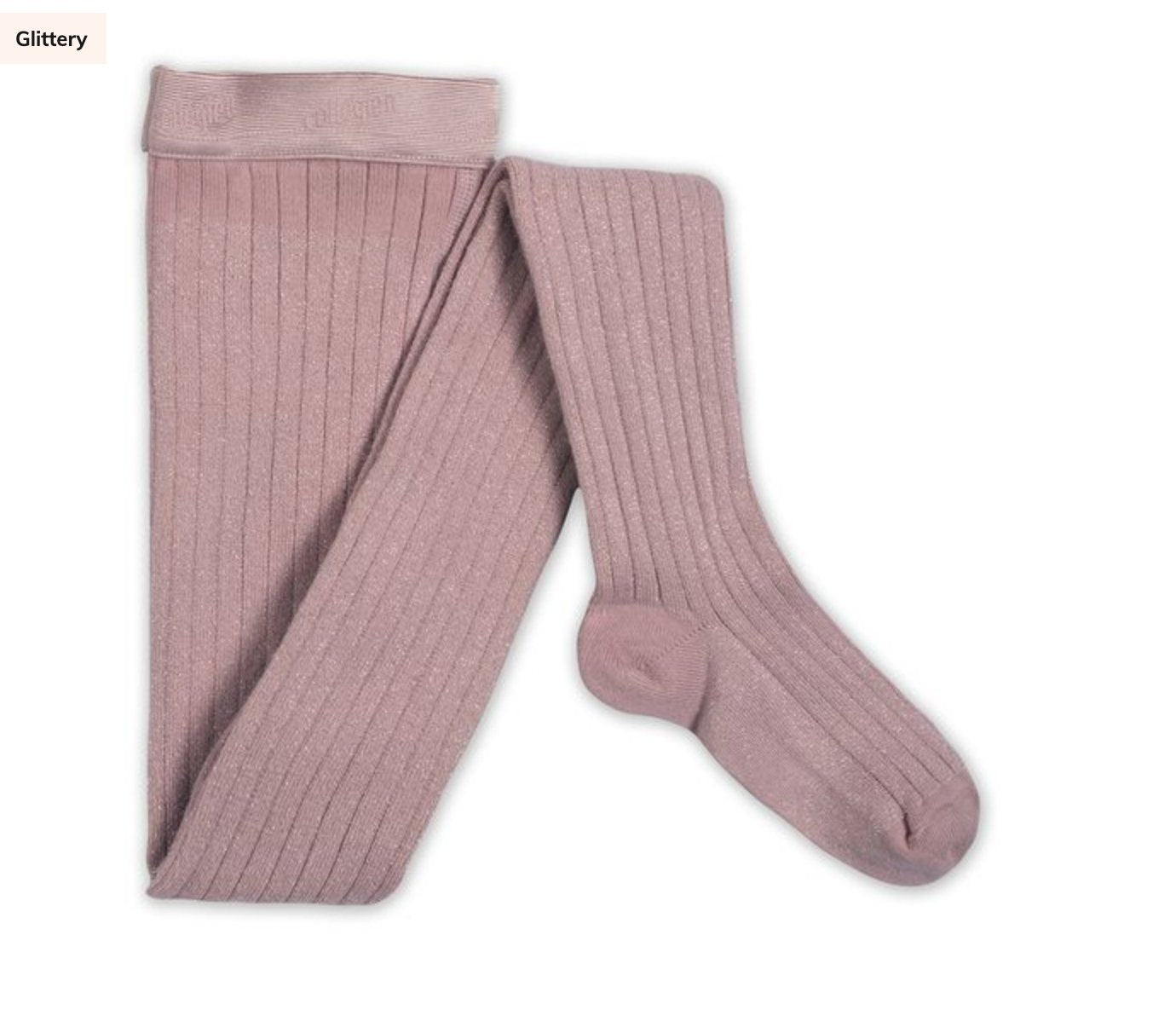 Collegien Amelie Glitter Ribbed Tights - Dusty Pink Collégien - enjoykidsus