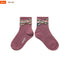 Collegien Béatrice - Chaussettes courtes à côtes avec noeud Liberty - Raisin Rose Collégien