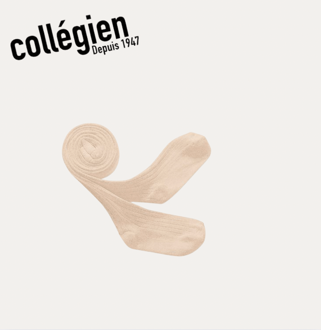Collegien Louise - Ribbed Tights - Sable Collégien