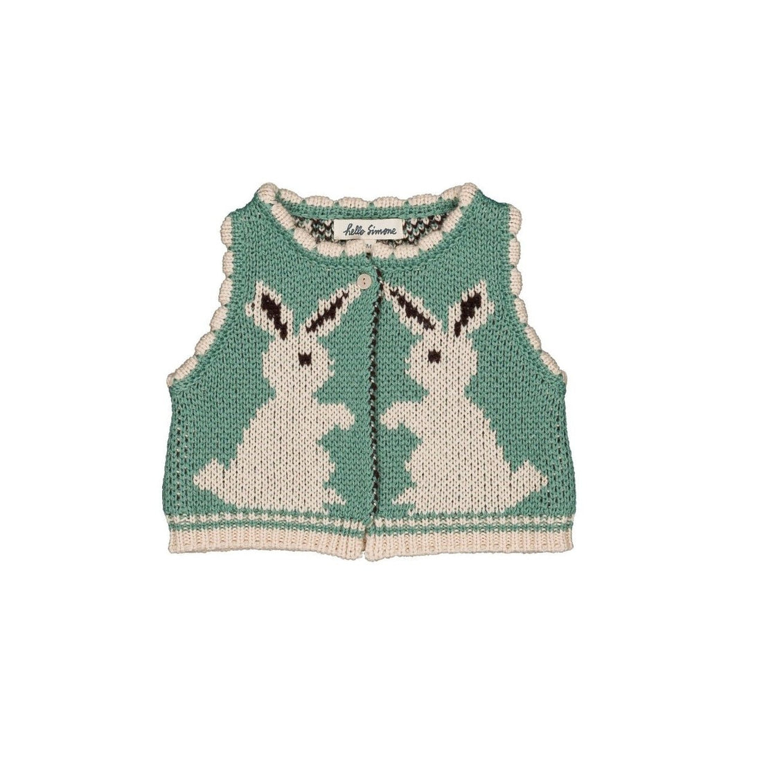Hello Simone Penny Vest in Rabbit Aqua