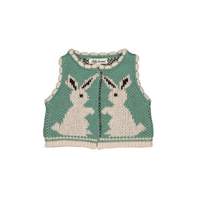 Hello Simone Penny Vest in Rabbit Aqua