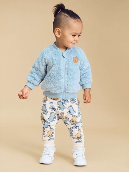 CONSTRUCTION DINO FAUX FUR JACKET Huxbaby - enjoykidsus