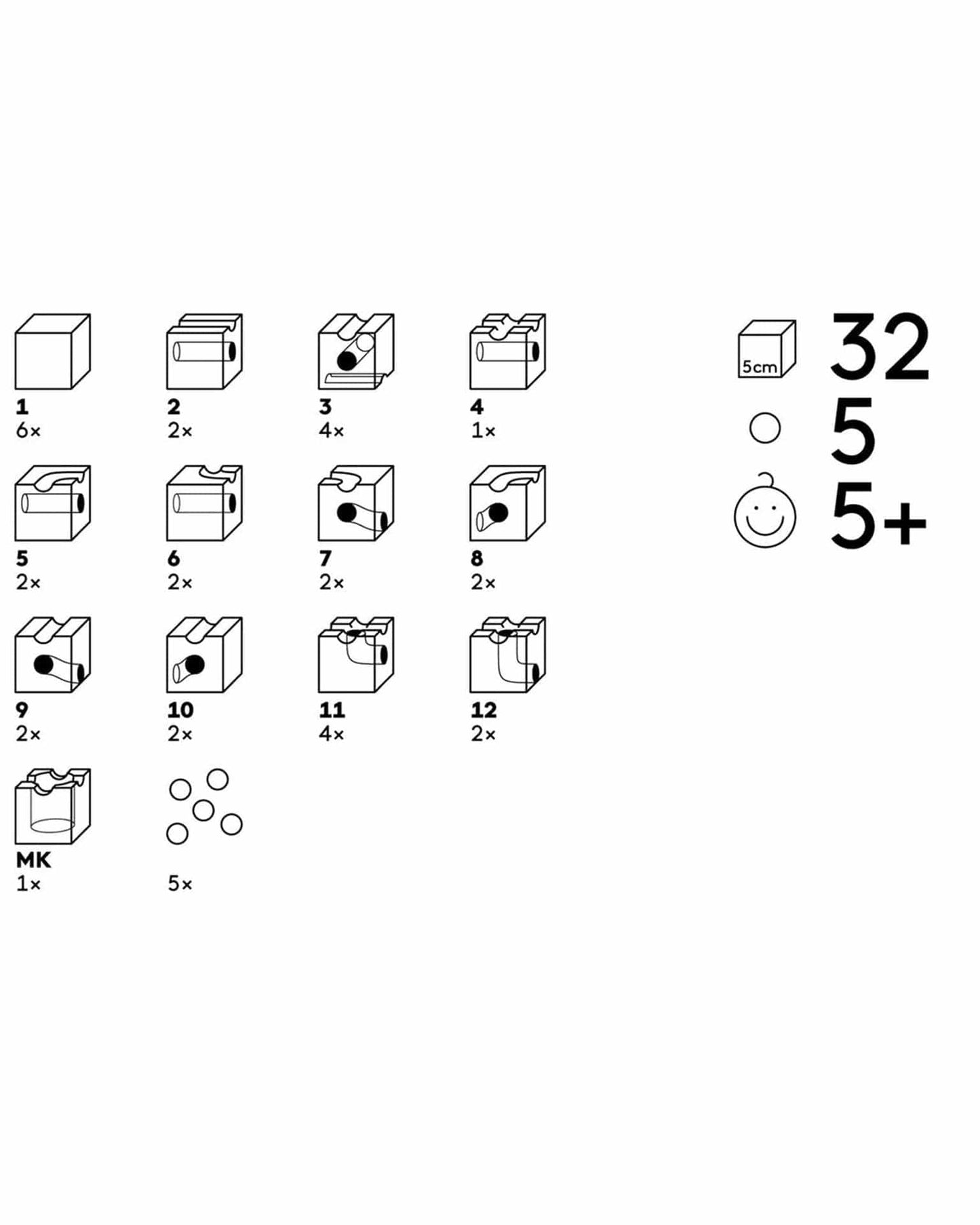 CUBORO standard 32 marble run set cuboro - enjoykidsus